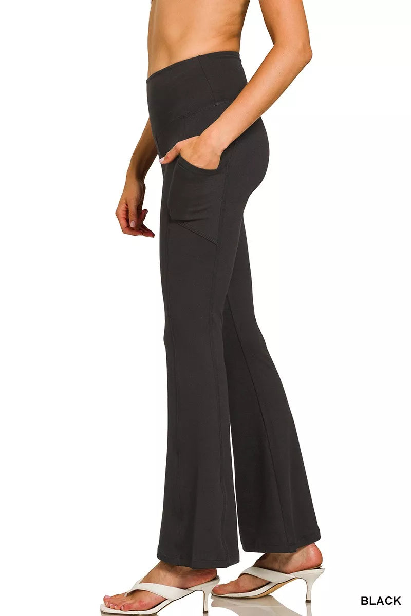 Brushed Dty Microfiber Flare Pants